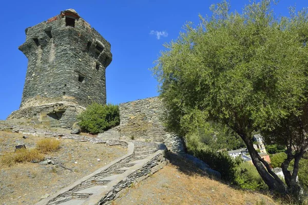 Tour Nonza Pisan Tower Cap Corse Nyugati Partján Nonza Haute — Stock Fotó