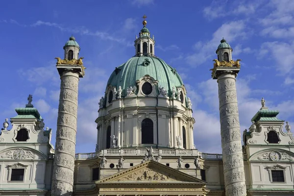 Εκκλησία Baroque Karlskirche Σχεδιασμένη Από Τον Johann Bernhard Fischer Von — Φωτογραφία Αρχείου