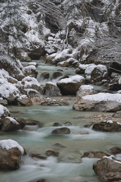 Invierno Ramsauer Ache Bosque Zauberwald Parque Nacional Berchtesgaden Ramsau Cerca — Foto de Stock