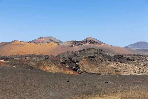 Skały Lawy Góry Park Narodowy Montana Del Fuego Timanfaya Lanzarote — Zdjęcie stockowe