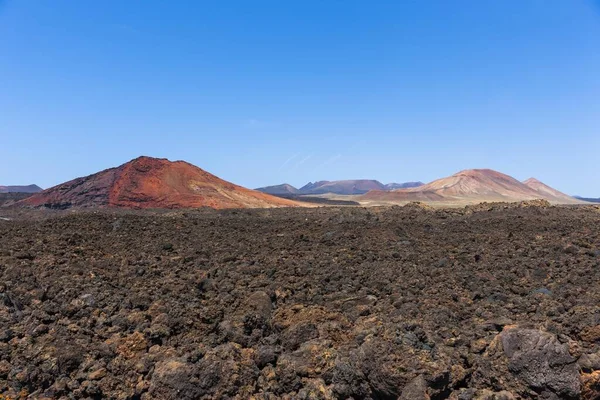 Скалы Лавы Горы Национальный Парк Montana Del Fuego Timanfaya Llarote — стоковое фото