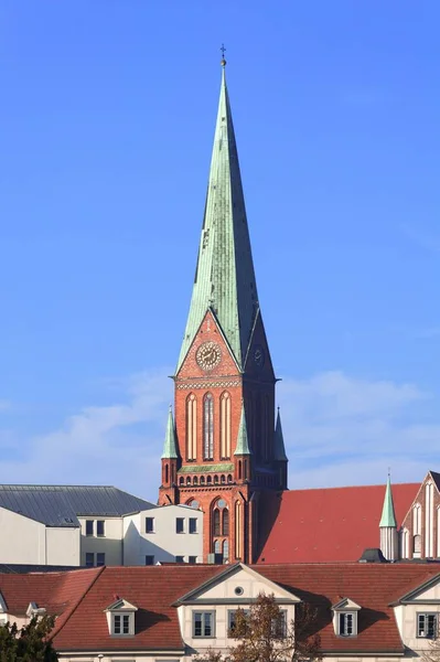Catedral Schwerin Gótico Ladrillo 1248 Schwerin Mecklemburgo Pomerania Occidental Alemania —  Fotos de Stock