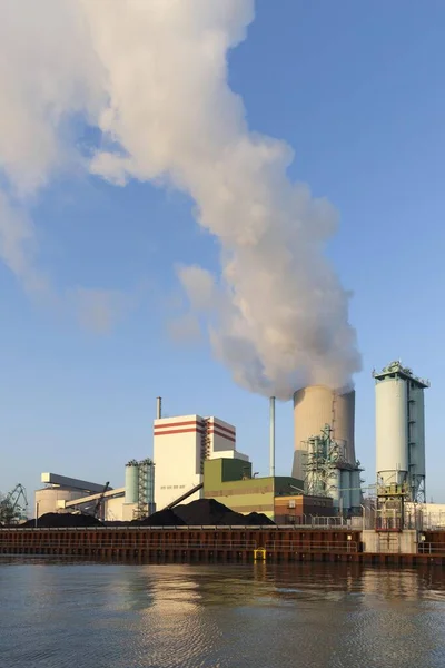 Central Eléctrica Carvão Trianel Canal Datteln Hamm Lnen Ruhr Area — Fotografia de Stock