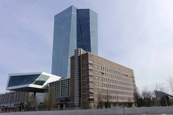 Novo Edifício Banco Central Europeu Bce Frankfurt Main Hesse Alemanha — Fotografia de Stock