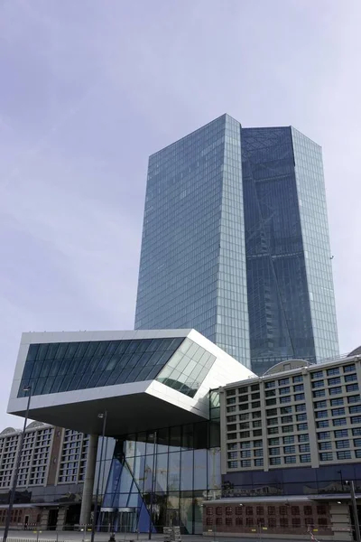Europeiska Centralbankens Nya Byggnad Ecb Frankfurt Main Hessen Tyskland Europa — Stockfoto