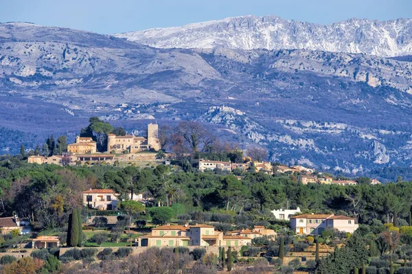 Stará Vesnice Mougins Zasněžené Alpy Mougins Alpes Maritimes Provence Alpes — Stock fotografie