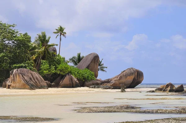 Vista Panorâmica Baía Baie Ternay Ilha Mah Seychelles África — Fotografia de Stock