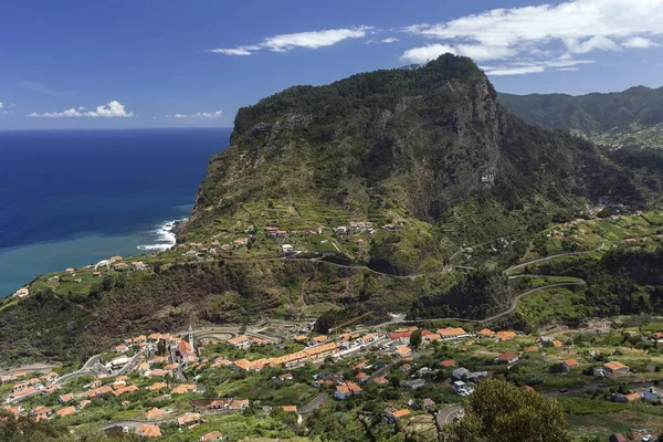 Vista Panorâmica Faial Penha Guia Rocha Águia Madeira Portugal Europa — Fotografia de Stock