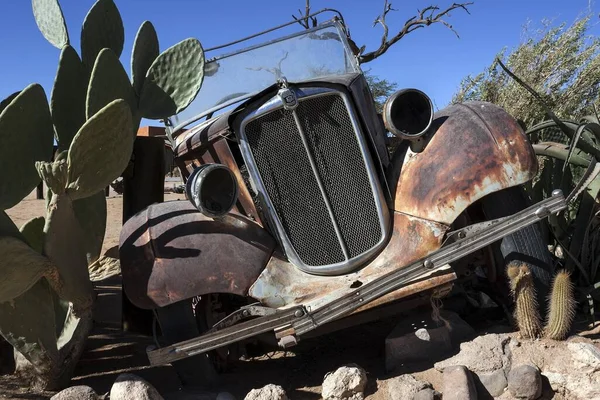 Naufragio Coche Antiguo Solitario Namibia África — Foto de Stock