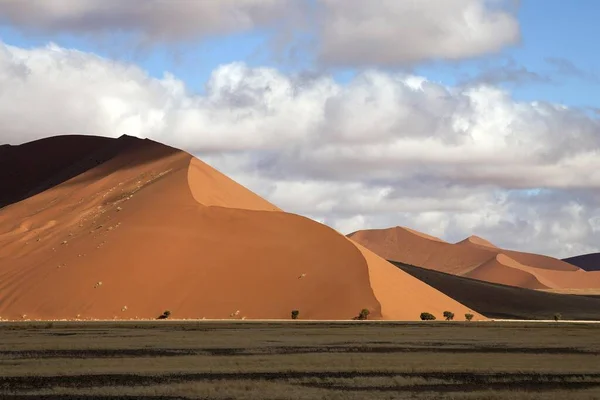 Homokdűnék Dune Sossusvlei Namib Desert Namib Naukluft Nemzeti Park Namíbia — Stock Fotó
