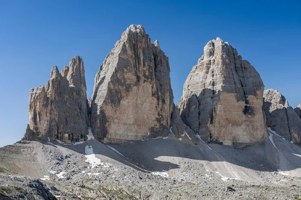 Three Peaks North Walls Sexten Dolomites South Tyrol Province Trentino — Stock fotografie