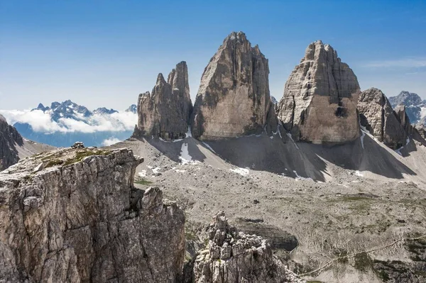 3つのピーク 北の壁 トレンティーノ アルト アディジェ州 イタリア ヨーロッパの南チロル州のToblinger Knoten Sexten Dolomitesからの眺め — ストック写真