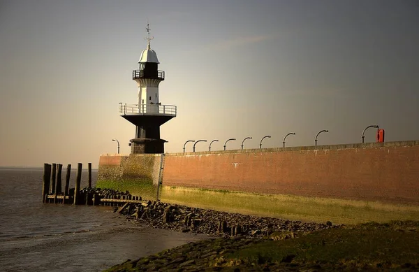 Historischer Leuchtturm Mole Brunsbttel Schleswig Holstein Deutschland Europa — Stockfoto