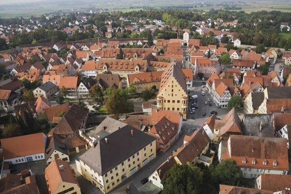 Blick Über Die Dächer Der Mittelalterlichen Stadt Dinkelsbühl Franken Bayern — Stockfoto