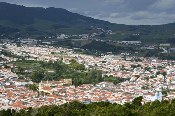 Vista Angra Heroismo Pelo Monte Brasil Terceira Açores Portugal Europa — Fotografia de Stock