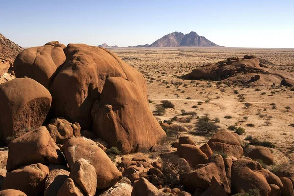Blick Von Der Großen Spitzkoppe Kleine Spitzkoppe Dahinter Damaraland Namibia — Stockfoto