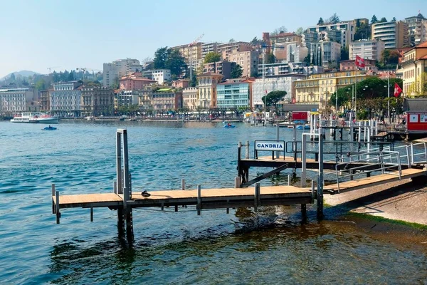 Pier Gandria Lago Lugano Meer Van Lugano Kanton Ticino Zwitserland — Stockfoto