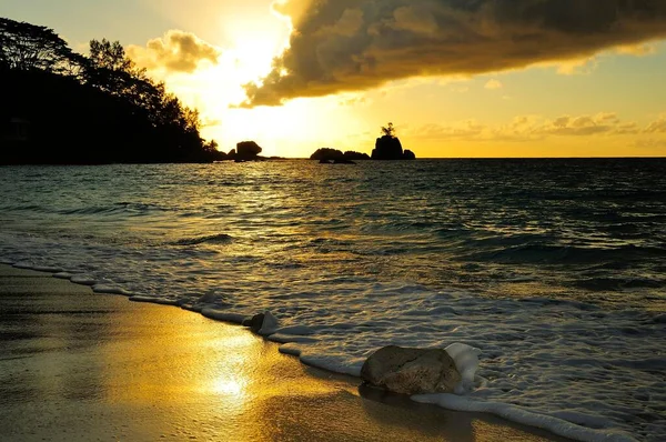 Vista Espectacular Bahía Baie Ternay Isla Mah Seychelles África — Foto de Stock