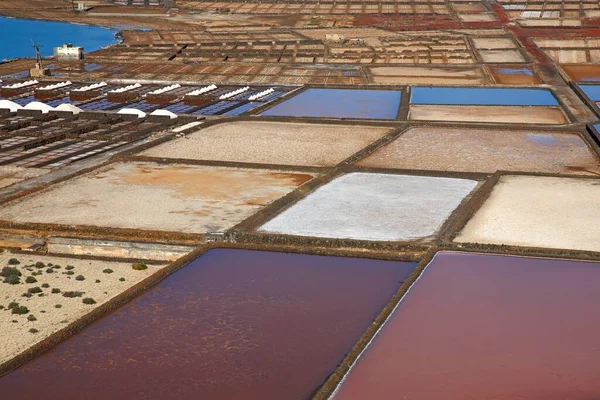 海塩抽出 乾燥プール Janubio Salinas Janubio Lanzarote Canary Islands Canary Islands — ストック写真