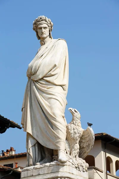 Statue Dante Alighieri Piazza Santa Croce Unesco World Heritage Site — Stock Photo, Image