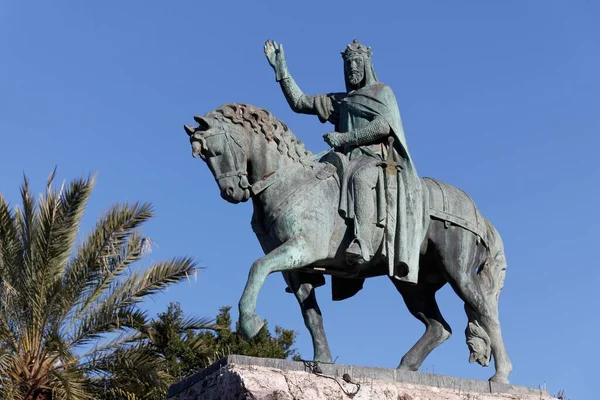 Statue King Jaime Plaza Espana Palma Majorca Majorca Balearic Islands — Stock Photo, Image