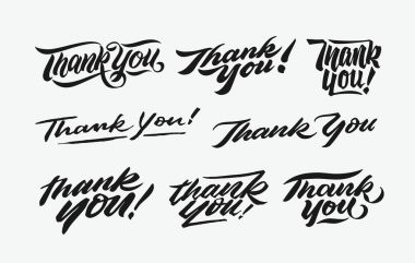 thank you hand written lettering bundle 1 clipart