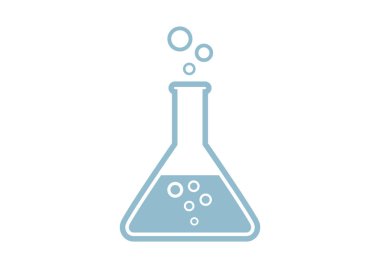 laboratuvar cam simgesi beyaz zemin üzerine   