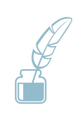Quill'in vektör simgesi beyaz arka plan üzerinde