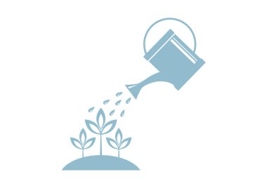 Beyaz arka plan üzerinde sulama tenekesi simgesini