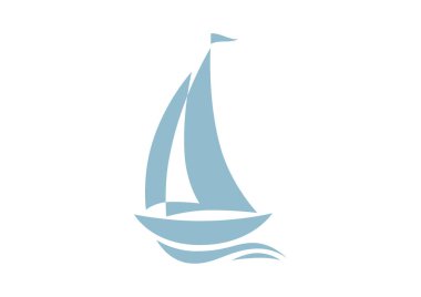  Beyaz arkaplanda yelkenli vektör simgesi