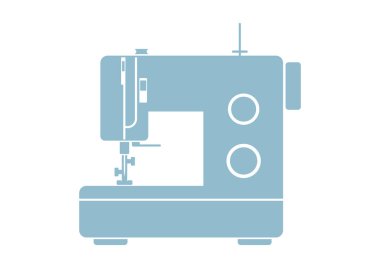  Beyaz arkaplanda dikiş makinesi simgesi