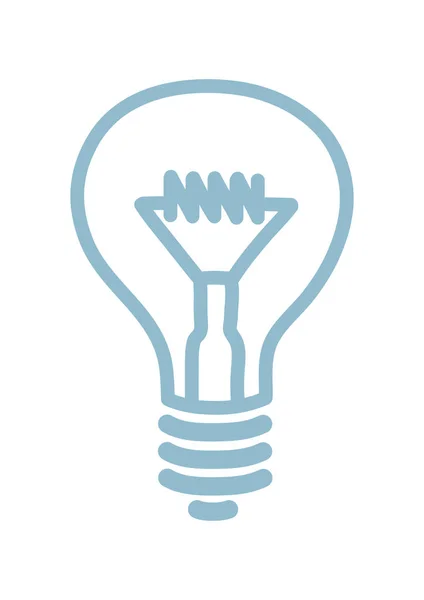 Icona della lampadina su sfondo bianco — Vettoriale Stock
