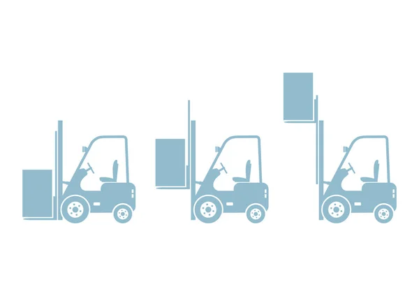 Forklift icons on white background — Stock Vector
