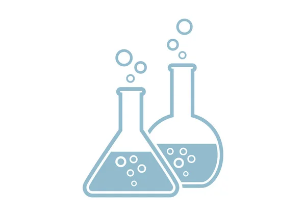 Vidrio de laboratorio sobre fondo blanco — Archivo Imágenes Vectoriales