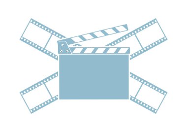 Sinema vektör simgesi beyaz arka plan üzerinde