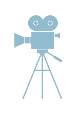 Film kamera simgesi beyaz arka plan üzerinde