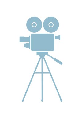 Film kamera simgesi beyaz arka plan üzerinde