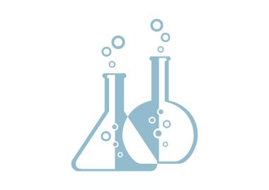 laboratuvar cam simgesi beyaz zemin üzerine