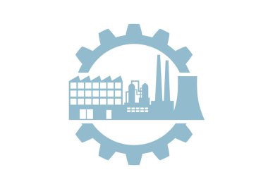 Endüstriyel vektör simgesi beyaz arka plan üzerinde
