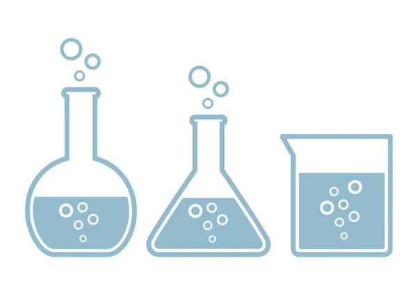 Laborglassymbole auf weißem Hintergrund — Stockvektor