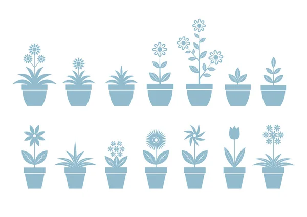 Iconos de flores sobre fondo blanco — Vector de stock