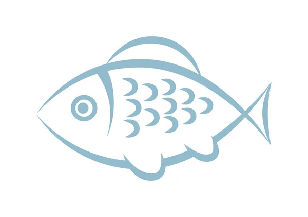 Fish vector icon on white background — Stock Vector