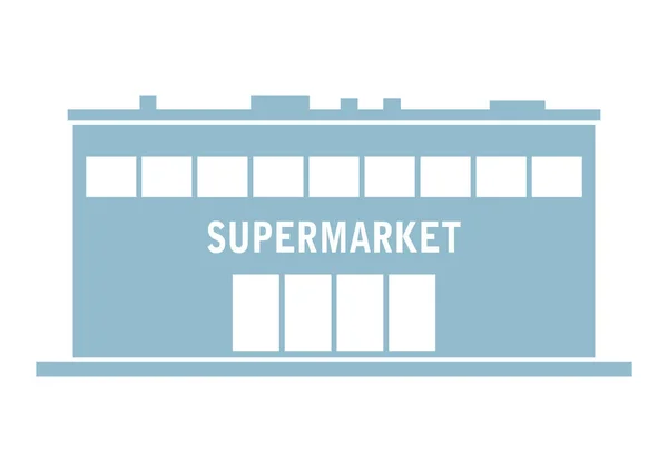 Süpermarket vektör simgesi beyaz arka plan üzerinde — Stok Vektör