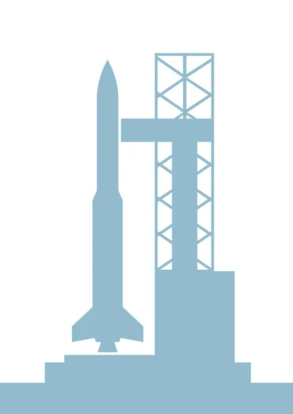 सफेद पृष्ठभूमि पर रॉकेट वेक्टर प्रतीक — स्टॉक वेक्टर