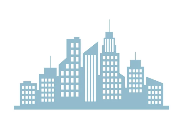 Icône vectorielle ville sur fond blanc — Image vectorielle