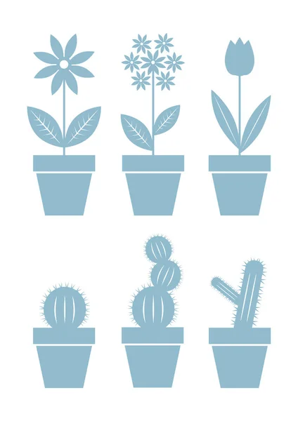 Iconos de flores sobre fondo blanco — Vector de stock