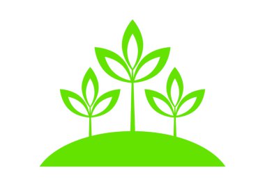 Vektör simgesi beyaz arka plan üzerinde bitki