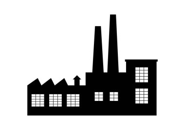 Beyaz arkaplanda fabrika vektör simgesi