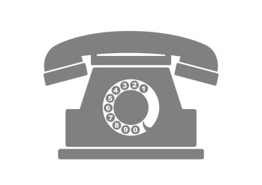 Beyaz arkaplanda telefon vektör simgesi