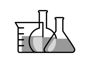 laboratuvar cam simgesi beyaz zemin üzerine